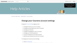 Change your Coursera account settings – Coursera Help Center