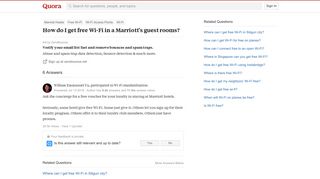 How to get free Wi-Fi in a Marriott's guest rooms - Quora