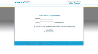 eSite Access || Login - Covance