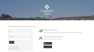 Login to Cameron Cove Resident Services | Cameron Cove - RENTCafe