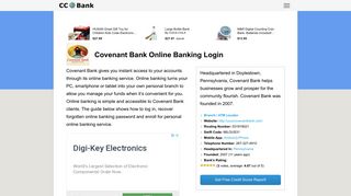 Covenant Bank Online Banking Login - CC Bank