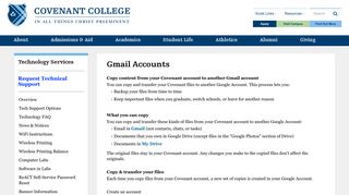 Gmail Accounts | Covenant College