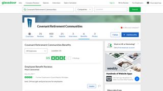 Covenant Retirement Communities Employee Benefits and Perks ...