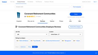 Working at Covenant Retirement Communities: Employee Reviews ...
