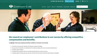 Employee Benefits | Careers | Covenant Care