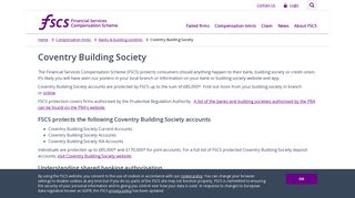 Coventry Building Society - Banks & building societies |FSCS