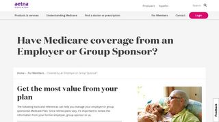 Covered by an Employer or Group Sponsor? | Aetna Coventry Medicare
