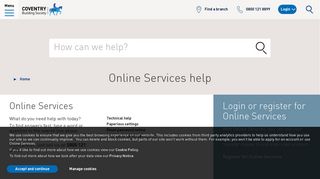 Online Services | Help | Coventry Building Society