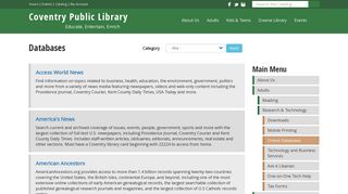 Online Databases - Databases | Coventry Public Library