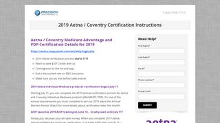 2019 Aetna / Coventry Certification Instructions