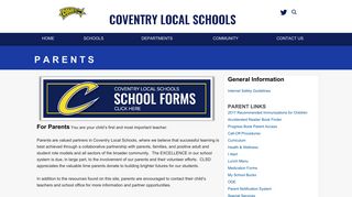 Parents - Coventry Local Schools