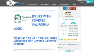 Assistance with Covered California login Issues - Calhealth.net