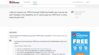 I did not receive my 1095 (Covered California health care income ...