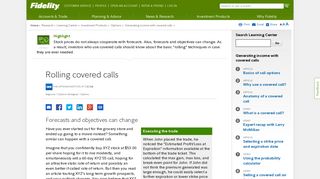 Rolling covered calls-Fidelity - Fidelity Investments