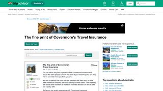 The fine print of Covermore's Travel Insurance - Australia Forum ...