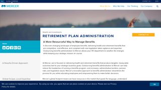 Retirement & Benefit Plan Administration | Retirement Planning | Mercer