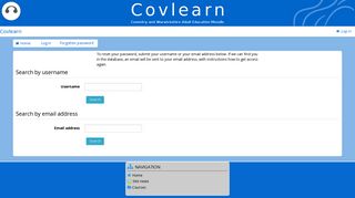 Forgotten password - Covlearn