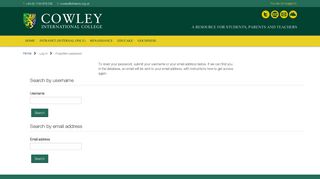 Forgotten password - Cowley International College