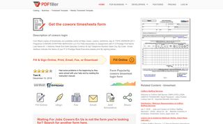 Coworx Timesheets - Fill Online, Printable, Fillable, Blank | PDFfiller
