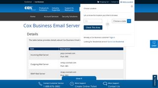 Cox Business Email Server Settings