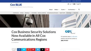 Cox Business Security Solutions Now Available in All Cox ... - Cox BLUE
