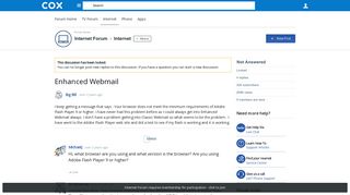Enhanced Webmail - Internet - Internet Forum - Cox Support Forums
