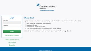 Cox Health Plans Member Portal - Healthx