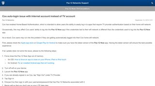 Cox auto-login issue with Internet account instead of TV account – Pac ...