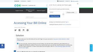Accessing Your Bill Online - Cox