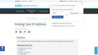 Finding Your IP Address - Cox