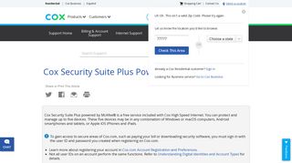 Cox Security Suite Plus Powered by McAfee®