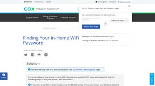 Finding Your In-Home WiFi Network SSID or Password - Cox