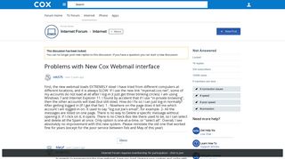 Problems with New Cox Webmail interface - Internet - Internet ...