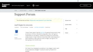 can't login to cox.com | Firefox Support Forum | Mozilla Support
