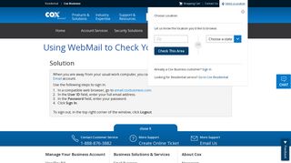 Using WebMail to Check Your Cox Business Email