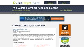 COYOTE LOGISTICS, LLC, CHICAGO - Load Board