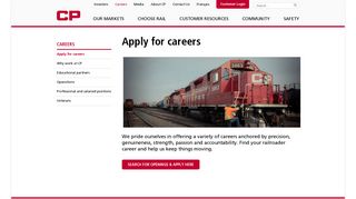 Apply for careers - Canadian Pacific Railway