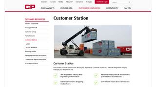 Customer Station - CP's Customer tools - Canadian Pacific Railway