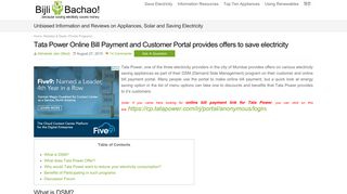 Tata Power Online Bill Payment and Customer Portal provides offers ...