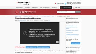 Changing your cPanel Password | InMotion Hosting