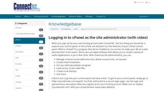 Logging in to cPanel as the site administrator (with video ... - ConnectNC