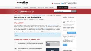 How to Login to your Reseller WHM | InMotion Hosting