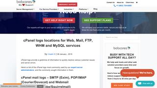 cPanel logs locations for Web, Mail & MySQL services - Bobcares