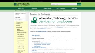 Services for Employees — CPCC