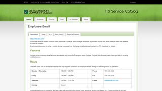 CPCC | ITS Service Catalog | Employee Email