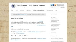 Attorney & Vendor Resources - Committee for Public Counsel Services