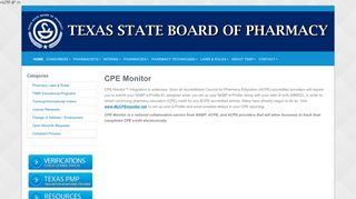CPE Monitor - Texas State Board of Pharmacy - Texas.gov