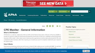 CPE Monitor - General Information | American Pharmacists Association