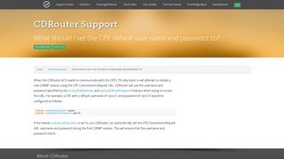 What should I set the CPE default user name and password to ...