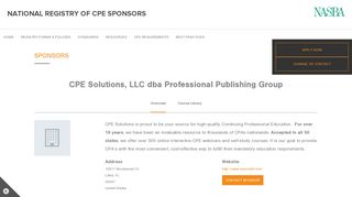 CPE Solutions, LLC dba Professional Publishing Group - NASBA ...